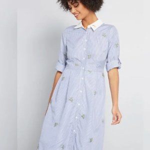 ModCloth Cactus Pin Stripe Dress Size 14 NWT